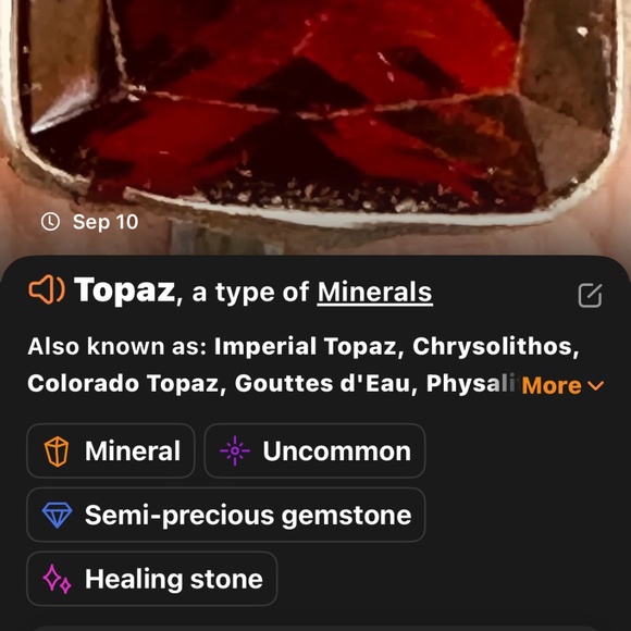 925 Sterling Silver Plated Ring Red Topaz Faceted & Bezel Set Rectangular - Picture 15 of 15